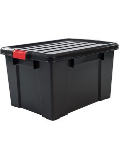    2x1db 68 literes műanyag átlátszó doboz - Iris Ohyama Storage Boxes - Szín: fekete - Bemutató darab